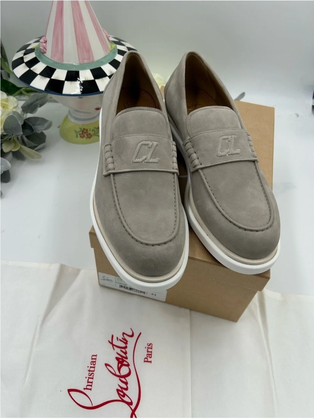 Men’s Christian Louboutin URBINO myogram suede loafer size 44 made in Italy